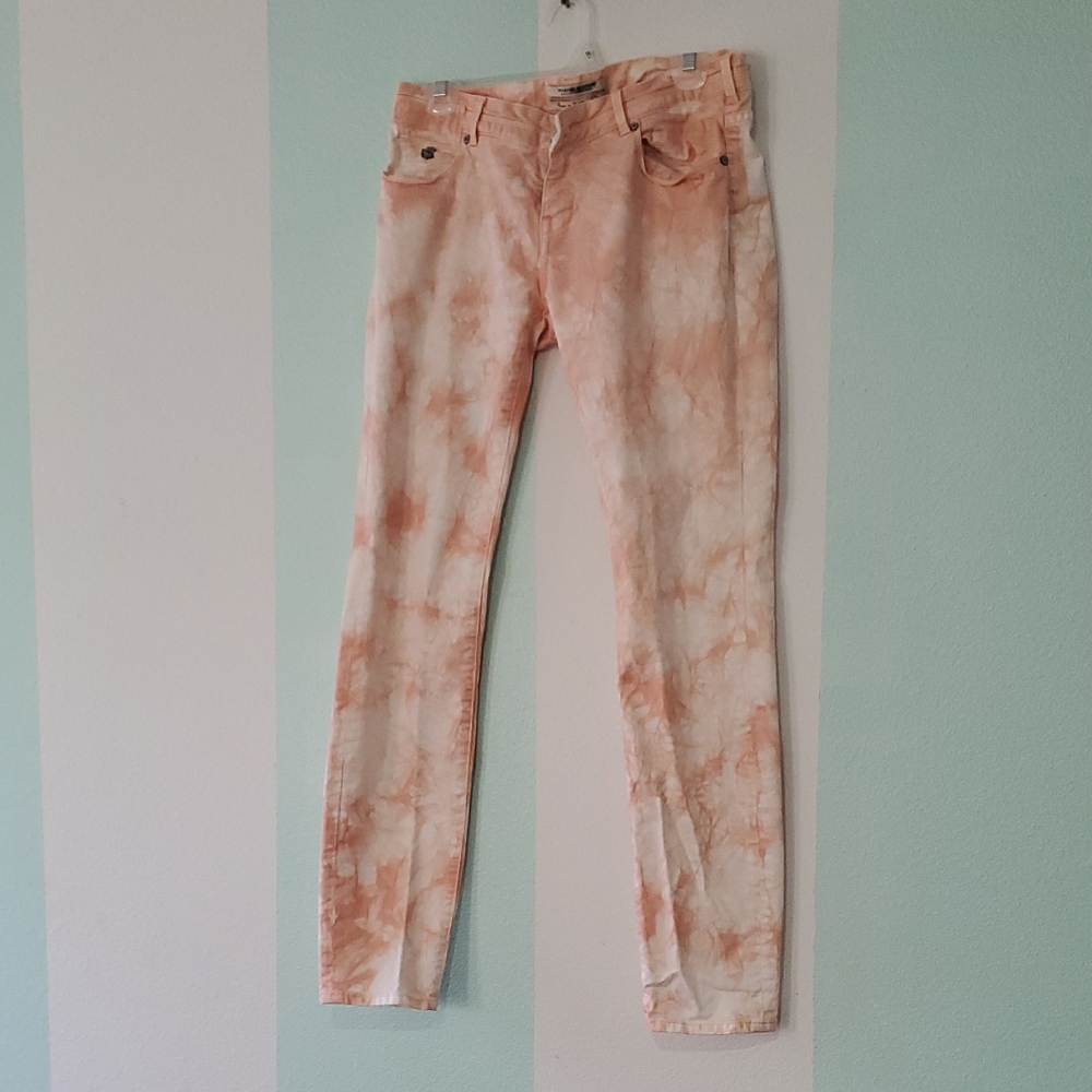 Scotch & Soda Peach Tie-Dye Straight Leg Jeans